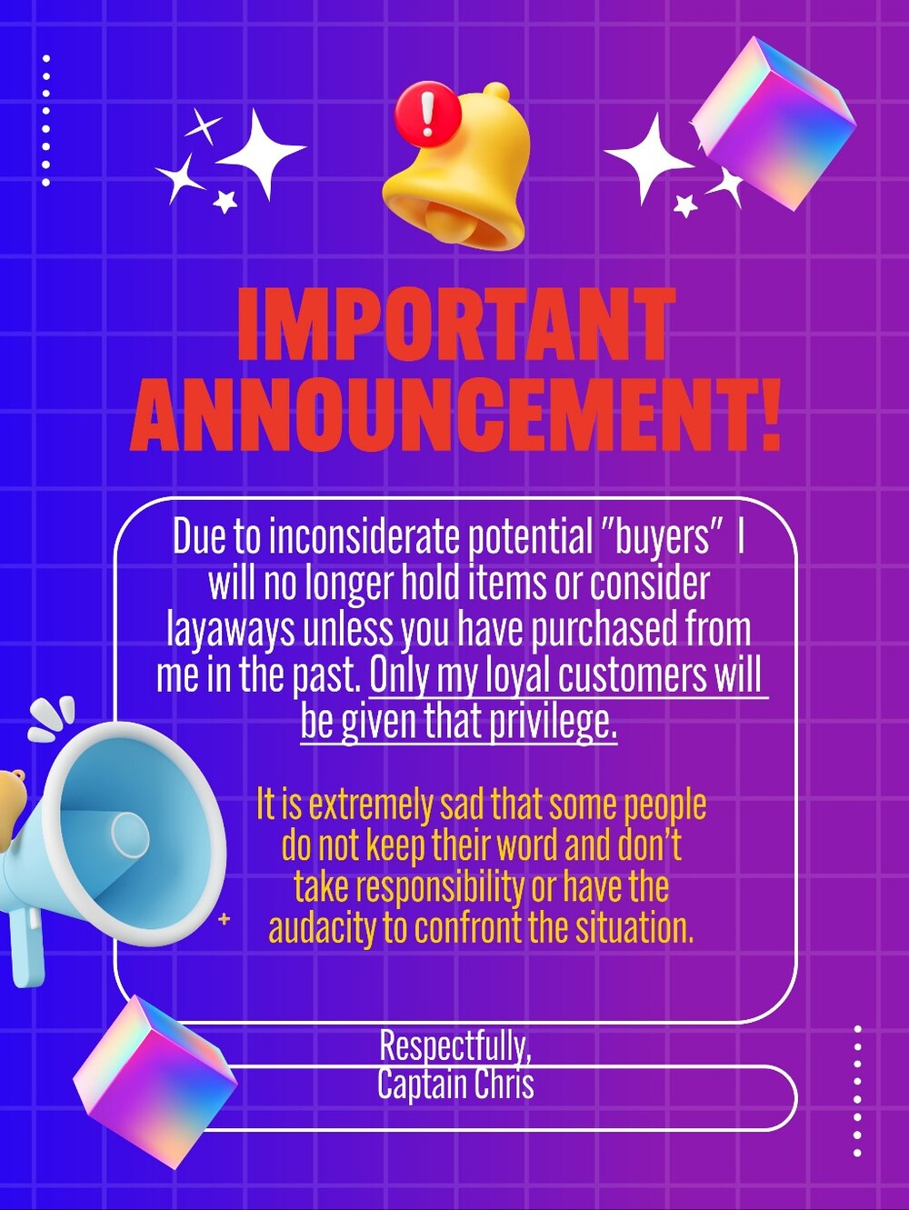 Important Announcement - Not Intended For Everyone - 6/15/2026